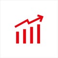 graph grows icon, vector, illustration